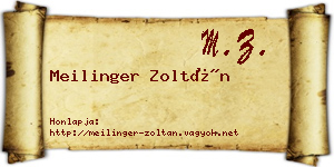 Meilinger Zoltán névjegykártya